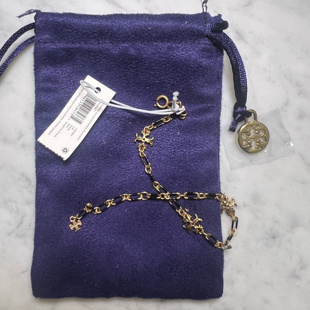 TORY BURCH mixed-metal  Roxanne Logo Chain Link Bracelet. NWT